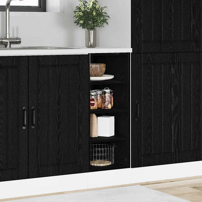 Base per Cucina con lo scaffale Rovere nero 30 x 44,5 x 81,5 cm | homemem39