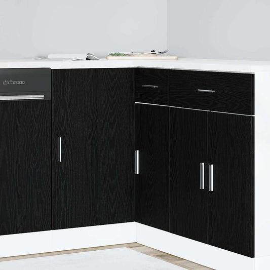 Mobile Base d'Angolo per Cucina Rovere nero 86 x 46 x 81,5 cm | homemem39
