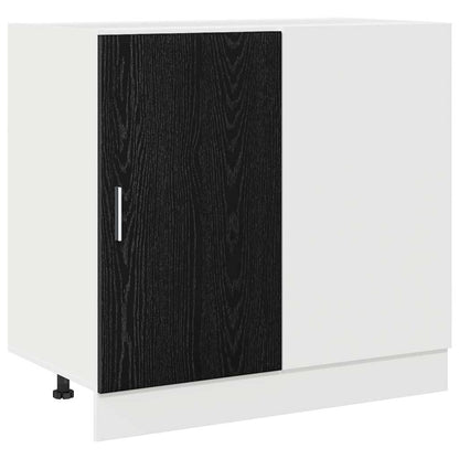 Mobile Base d'Angolo per Cucina Rovere nero 86 x 46 x 81,5 cm | homemem39