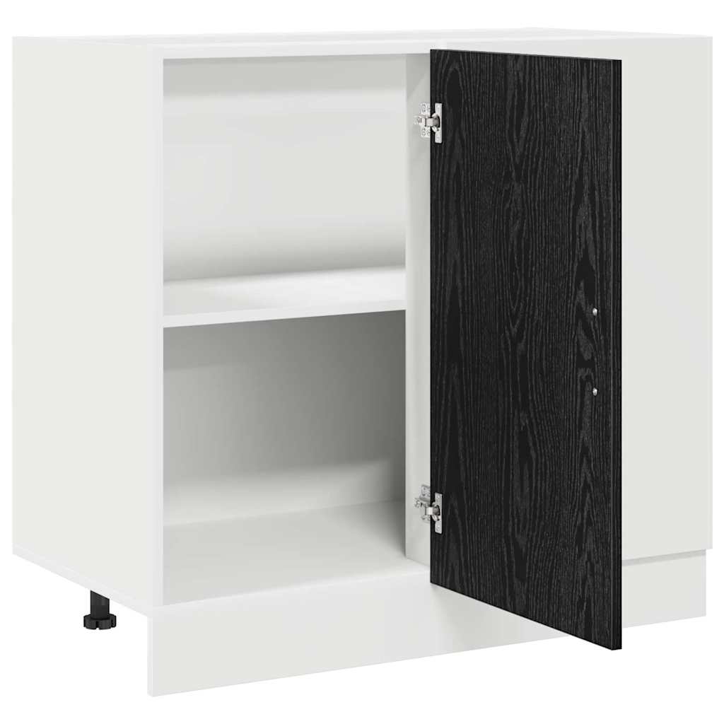Mobile Base d'Angolo per Cucina Rovere nero 86 x 46 x 81,5 cm | homemem39