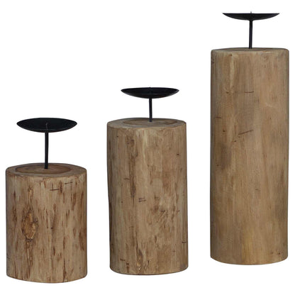 Candelabro 3 pcs Naturale Legno massello di teak