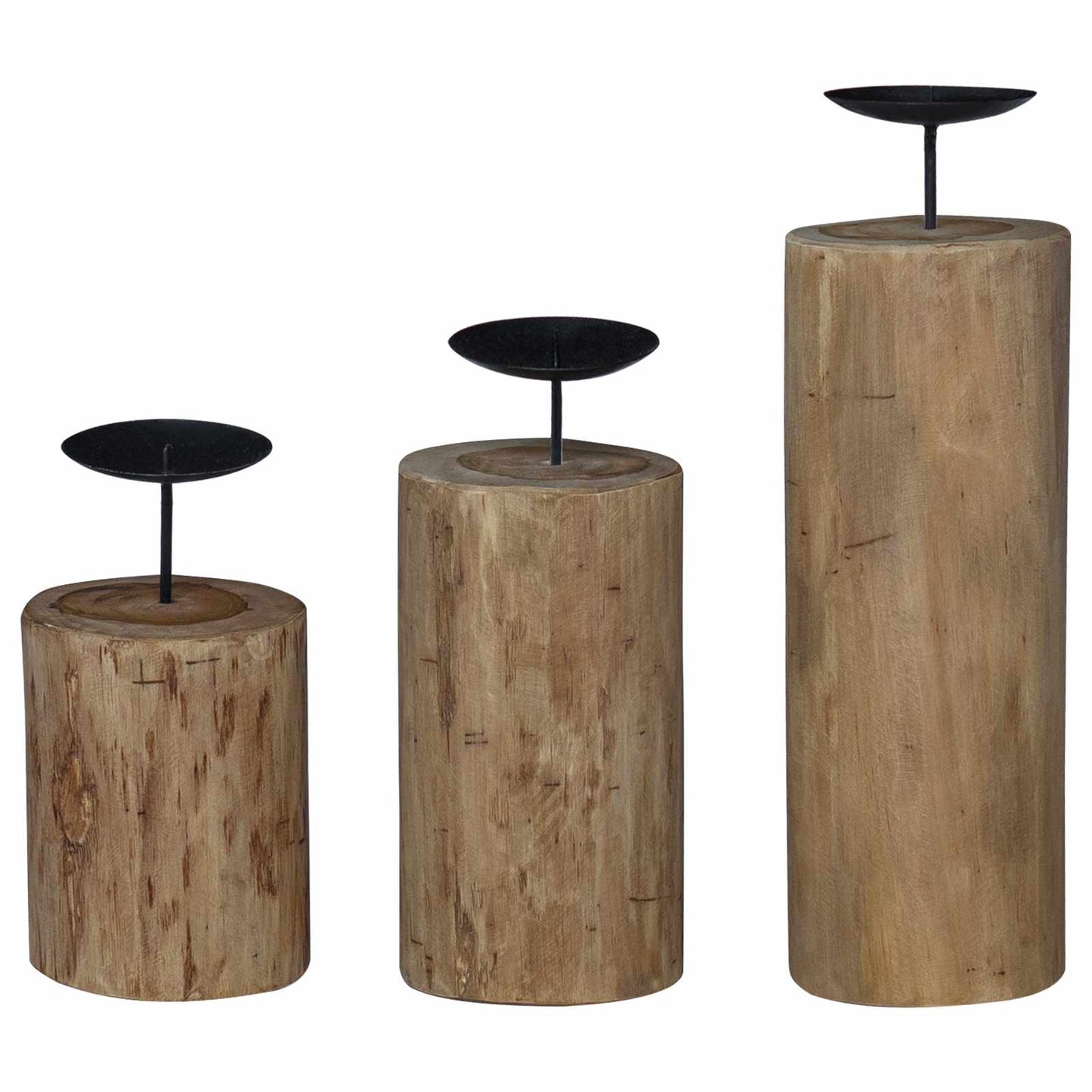 Candelabro 3 pcs Naturale Legno massello di teak