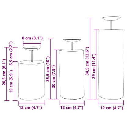 Candelabro 3 pcs Naturale Legno massello di teak