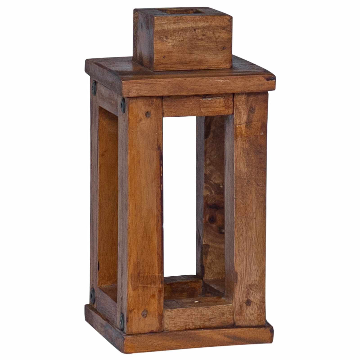 Lanterna 3 pz Naturale 30 x 30 x 44 cm Legno di Mogano | homemem39