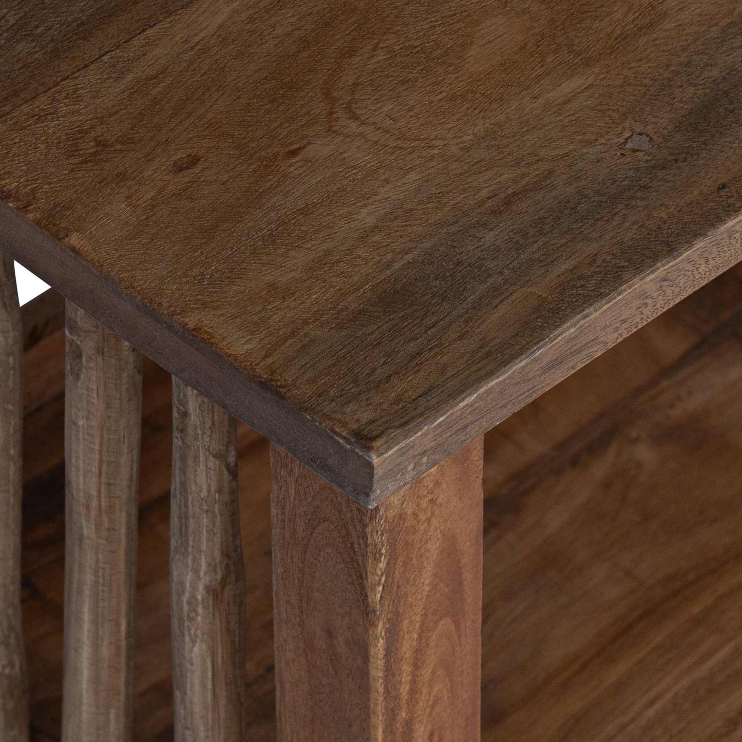 Comodino Marrone 30 x 30 x 47 cm Legno Recuperato Massello