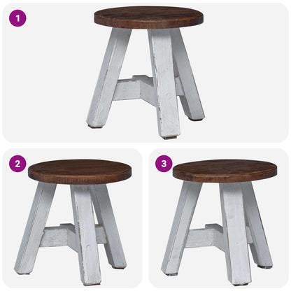 Pouf Naturale 22 x 22 x 24 cm Legno di Mogano