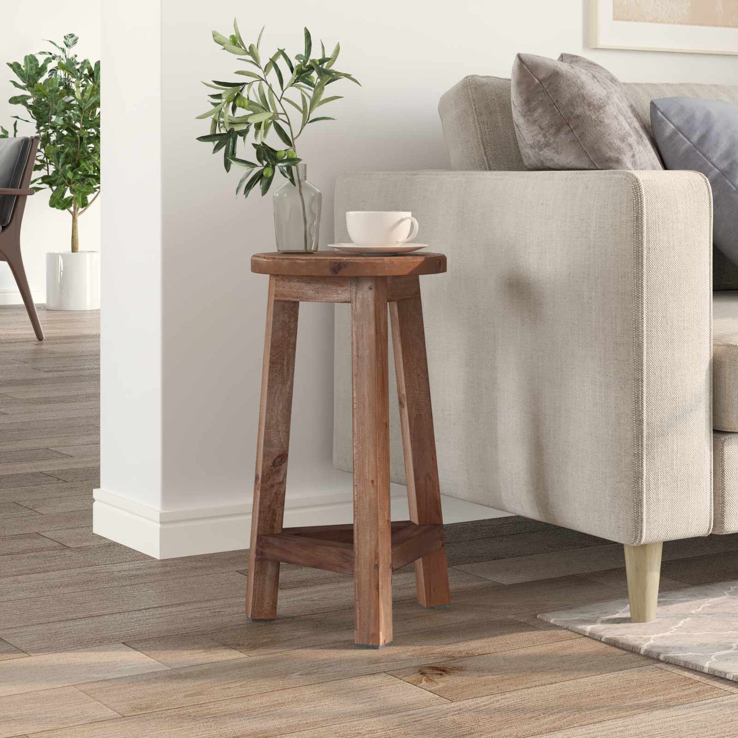 Pouf Naturale 28 x 28 x 50 cm Legno di Mogano