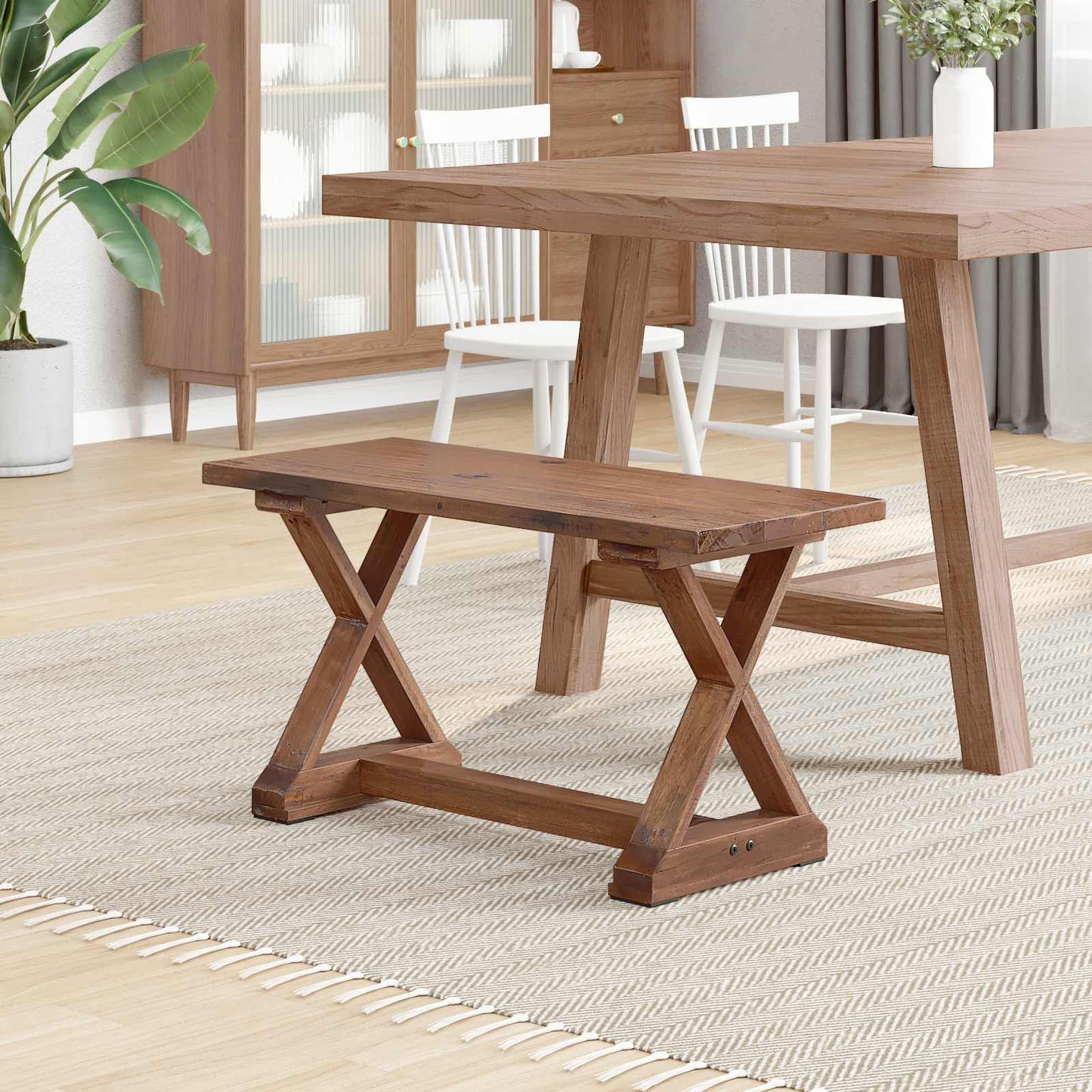 panchina Naturale 85 x 35 x 47 cm Legno massello di recupero