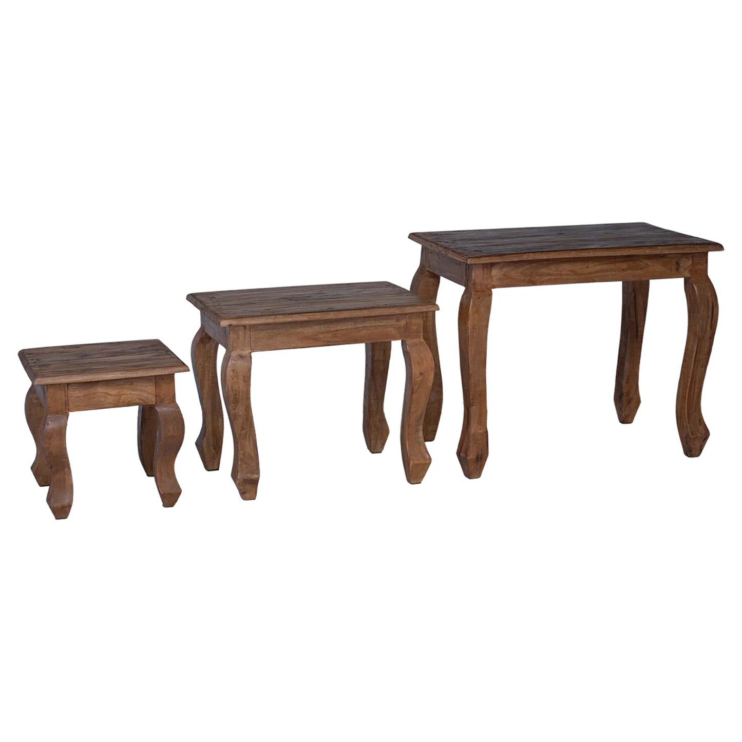 Tavolo Nesting 3 pcs Marrone Legno massello di mogano | homemem39