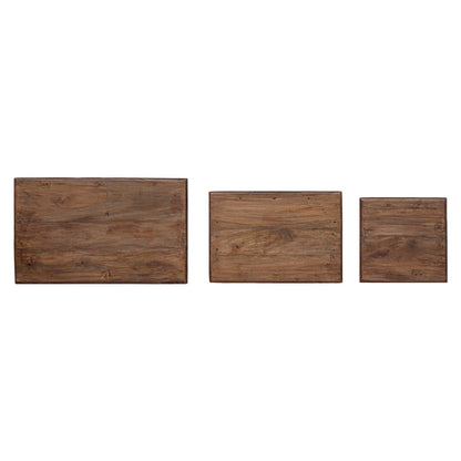 Tavolo Nesting 3 pcs Marrone Legno massello di mogano | homemem39