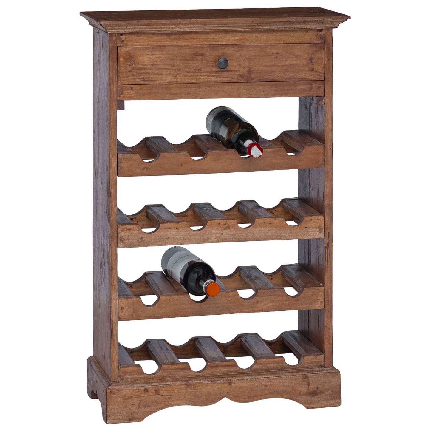 Portabottiglie 55 x 23 x 85 cm Legno di Mogano Massello | homemem39