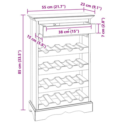 Portabottiglie 55 x 23 x 85 cm Legno di Mogano Massello | homemem39