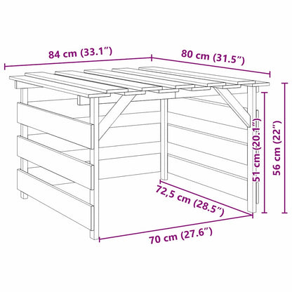 Garage per robot tagliaerba Marrone 84 x 80 x 56 cm