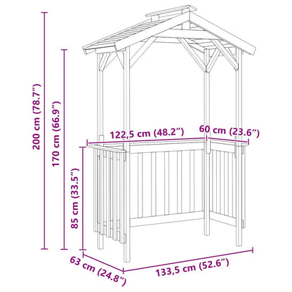 Casetta per barbecue 133,5 x 63 x 200 cm | homemem39