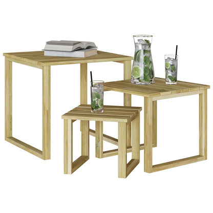 tavolo 3 pcs Naturale Legno di pino impregnato | homemem39