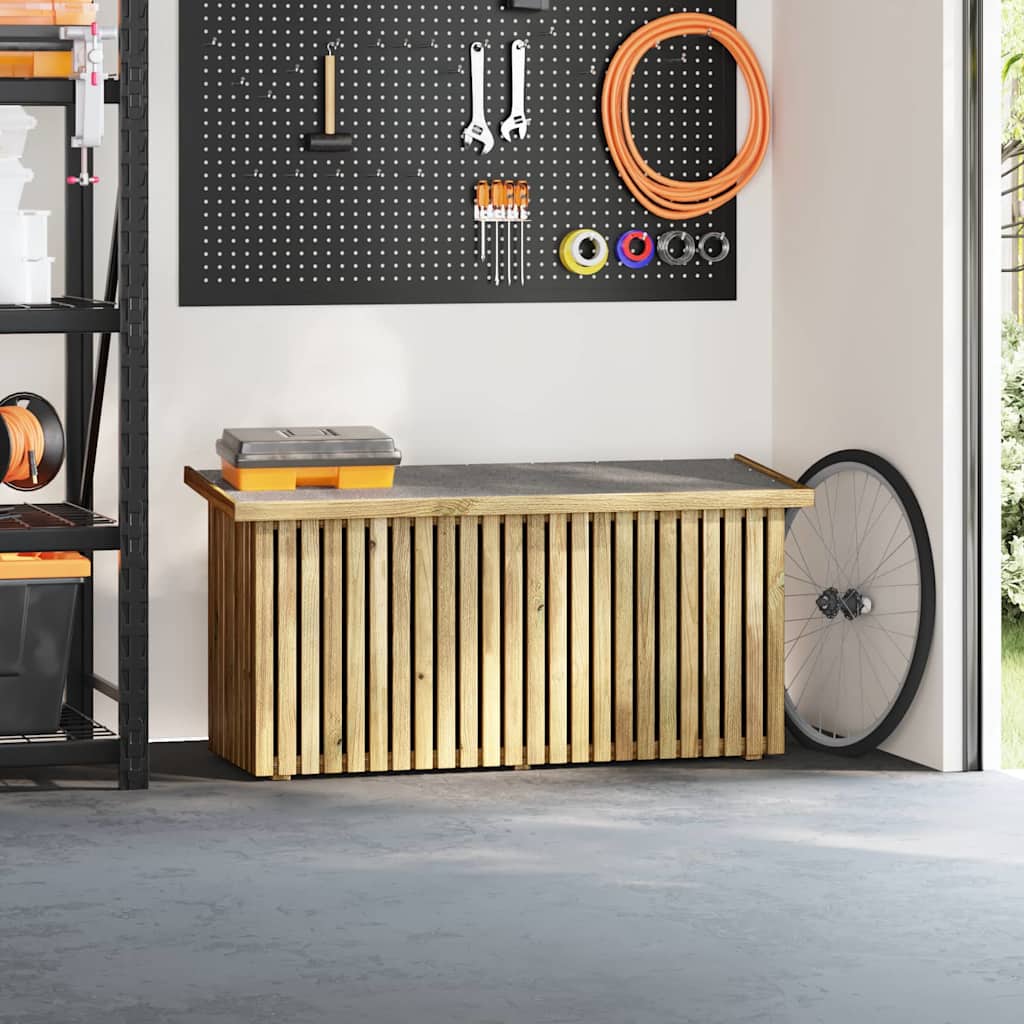 Scatola di Stoccaggio per Giardino Marrone 119 x 44 x 58.5 cm