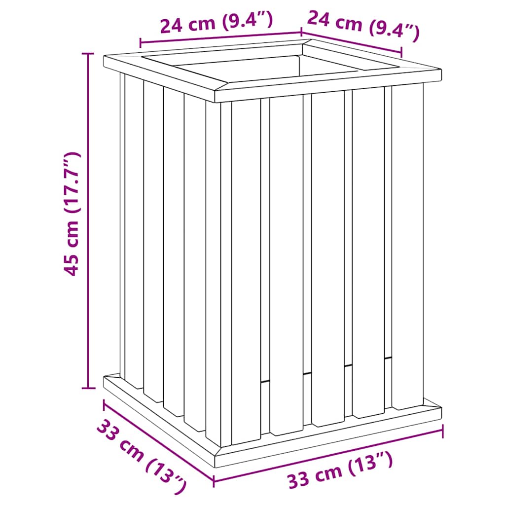 Fioriera Marrone 33 x 33 x 45 cm Legno di pino impregnato