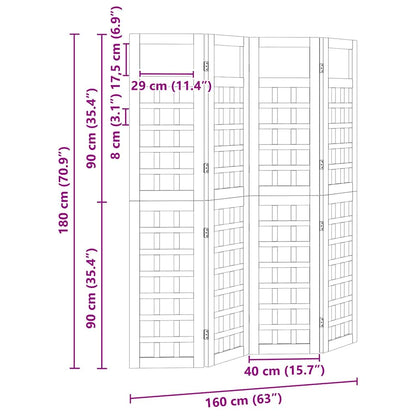 Schermo divisorio Marrone 160 x 180 cm Legno di pino impregnato