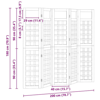 Schermo di Privacy da Esterno 5 pcs Marrone 200 x 180 cm