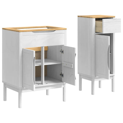 Set di mobili per il bagno con cassetto FLORO 2 pcs Bianco | homemem39