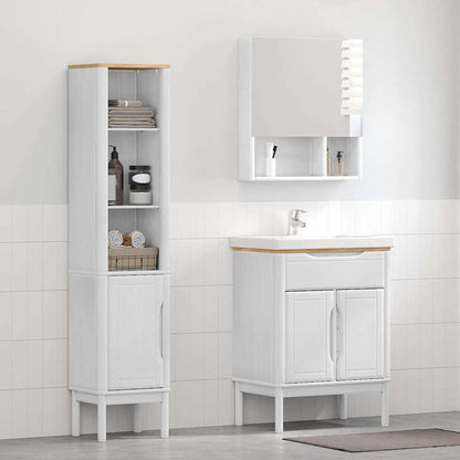 Set di mobili per il bagno con lo scaffale FLORO 2 pcs Bianco | homemem39
