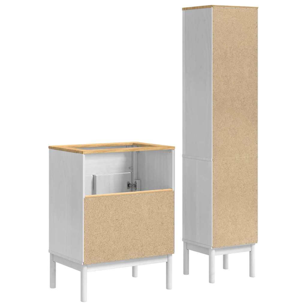 Set di mobili per il bagno con lo scaffale FLORO 2 pcs Bianco | homemem39