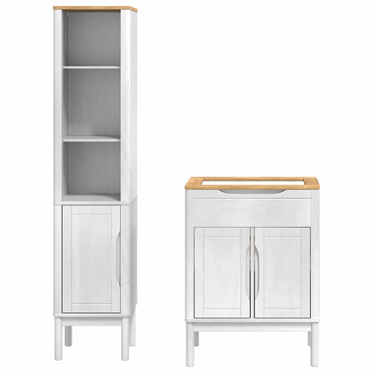 Set di mobili per il bagno con lo scaffale FLORO 2 pcs Bianco | homemem39