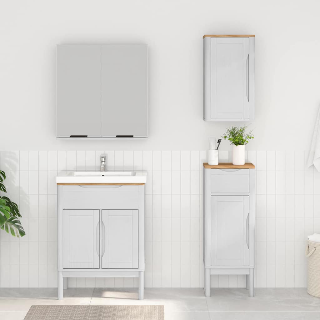 Set di mobili per il bagno con cassetto FLORO 3 pcs Bianco | homemem39