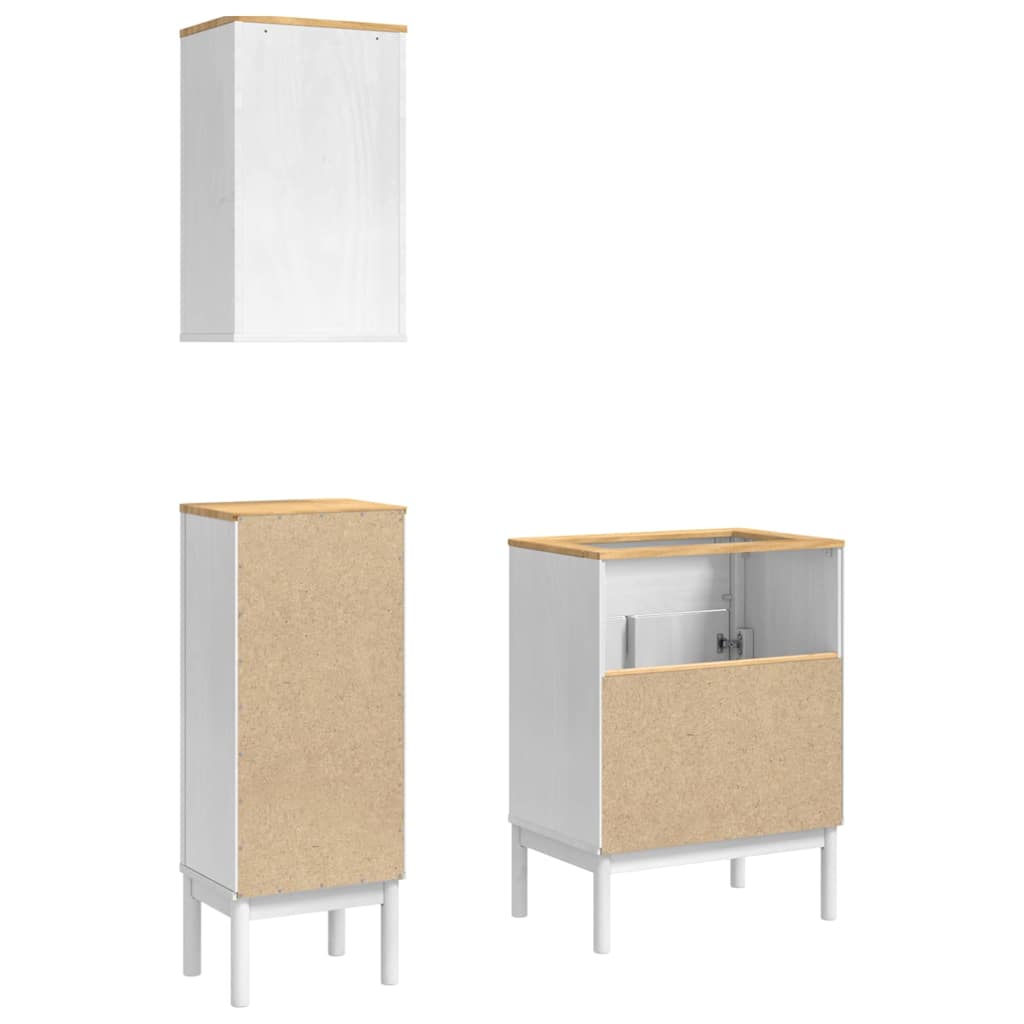 Set di mobili per il bagno con cassetto FLORO 3 pcs Bianco | homemem39