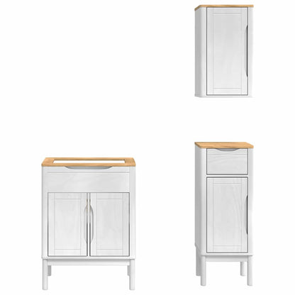 Set di mobili per il bagno con cassetto FLORO 3 pcs Bianco | homemem39