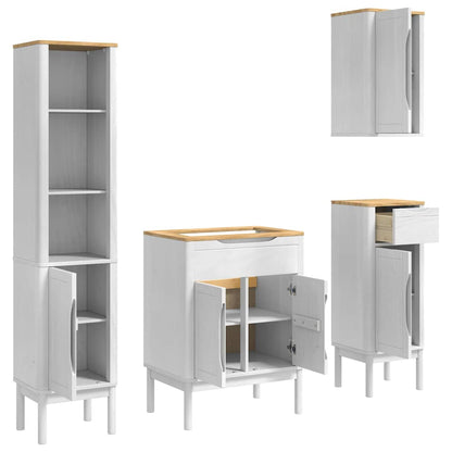 Set di mobili per il bagno con cassetto FLORO 4 pcs Bianco | homemem39
