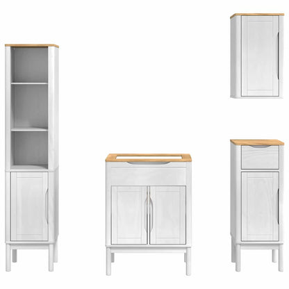 Set di mobili per il bagno FLORO 4 pz Bianco 35 x 30 x 160 cm