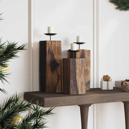 Candelabro 3 pcs Naturale Legno massello di recupero