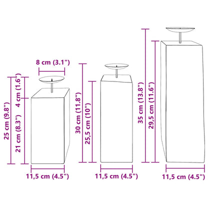 Candelabro 3 pcs Naturale Legno massello di recupero