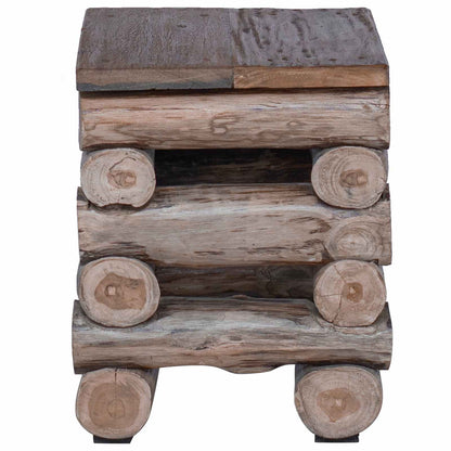 Pouf Naturale 30 x 30 x 38 cm Legno di teak solido | homemem39