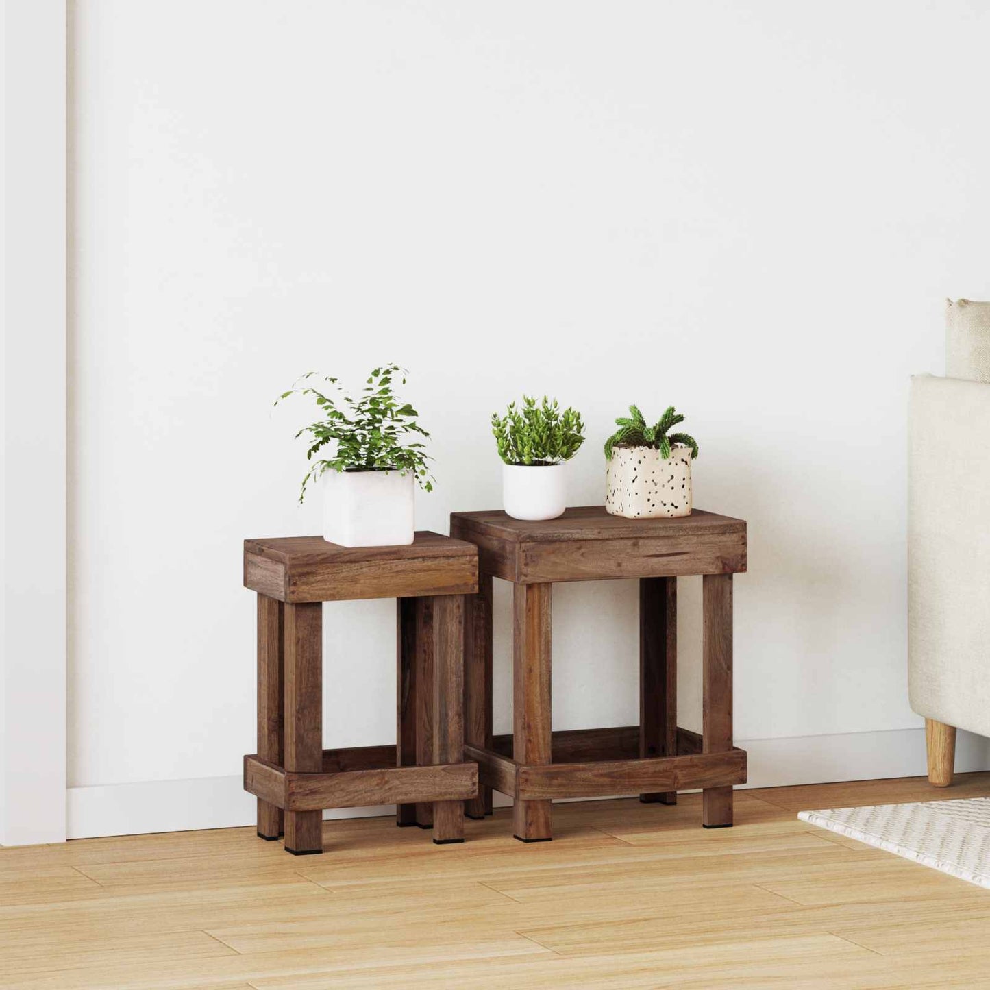 Supporto per piante 2 pcs Marrone 70 x 11 x 27 cm | homemem39
