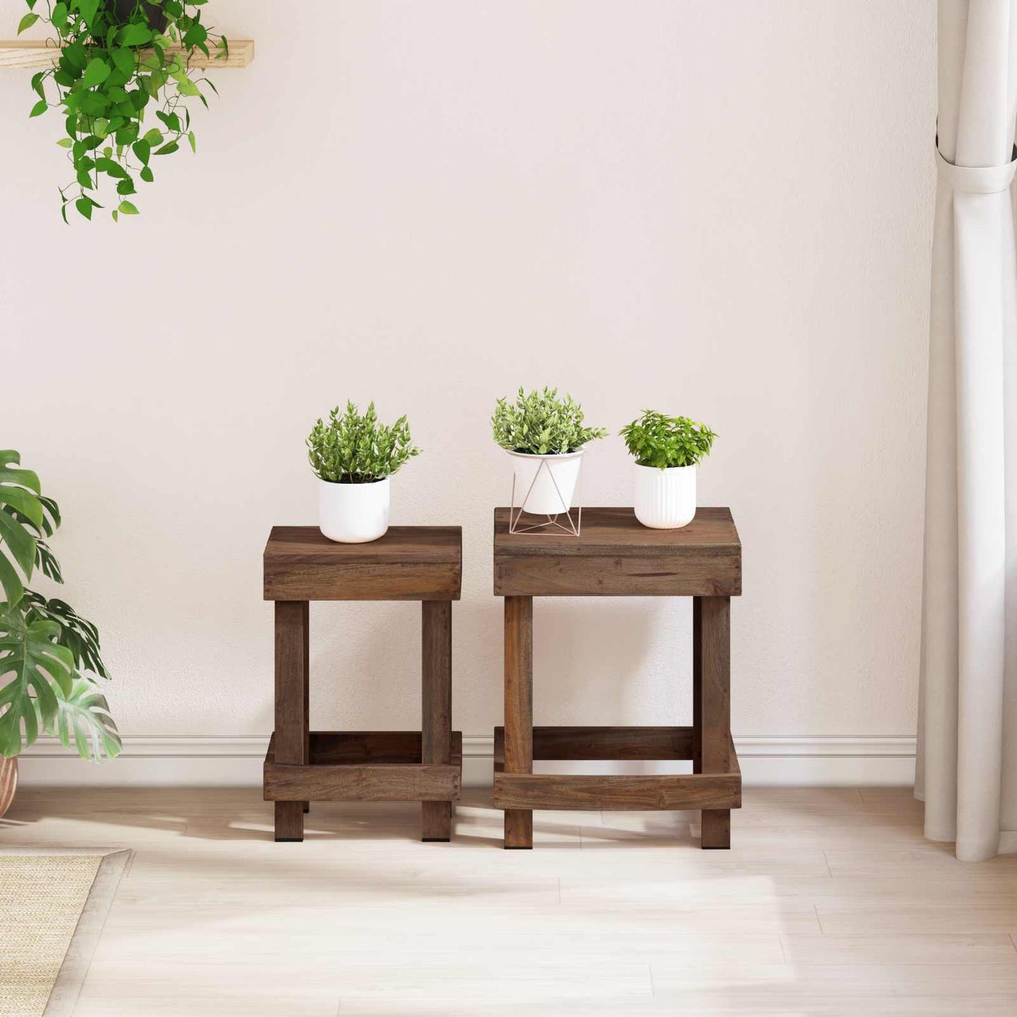 Supporto per piante 2 pcs Marrone 70 x 11 x 27 cm | homemem39