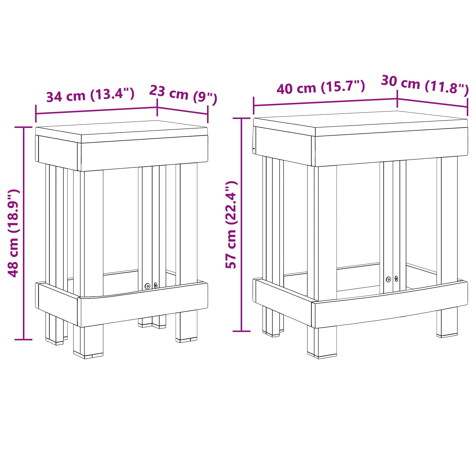 Supporto per piante 2 pcs Marrone 70 x 11 x 27 cm | homemem39