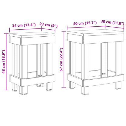 Supporto per piante 2 pz Marrone 70 x 11 x 27 cm