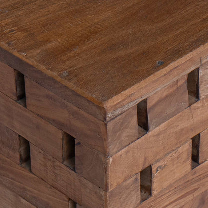 Pouf Naturale 29 x 29 x 48 cm Legno massello di recupero