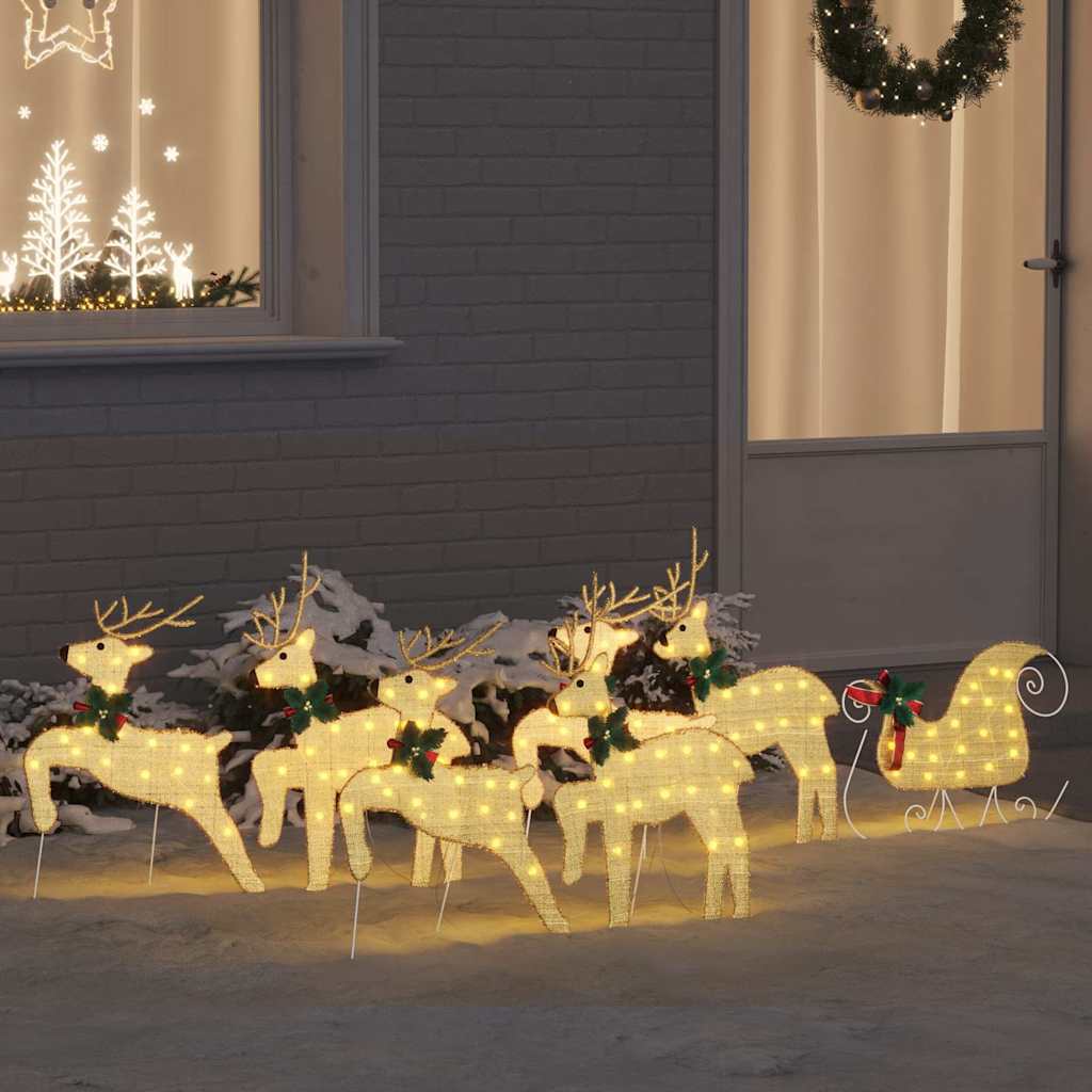 Renne LED 7 pcs Oro Tessuto | homemem39