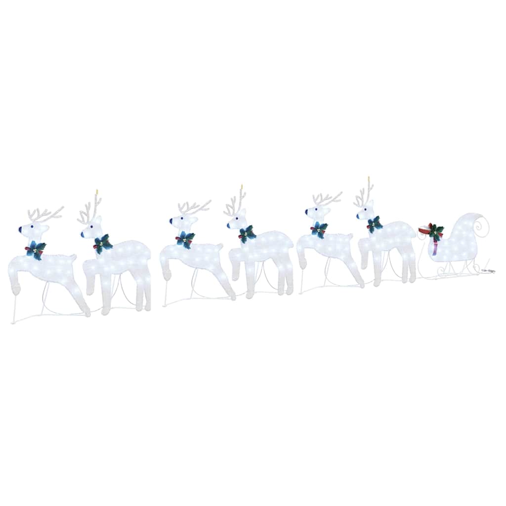 Renne LED 7 pcs Argento Tessuto | homemem39