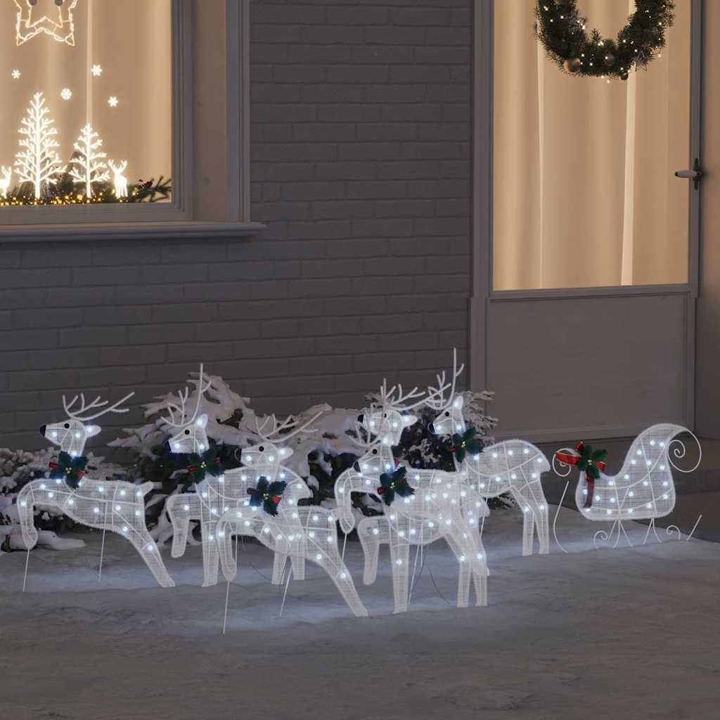Renne LED 7 pcs Bianco Tessuto | homemem39