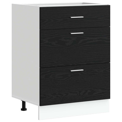 Base per Cucina Rovere Nero 60 x 46 x 81,5 cm Legno multistrato | homemem39