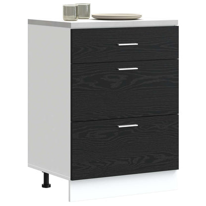 Base per Cucina Rovere Nero 60 x 46 x 81,5 cm Legno multistrato | homemem39