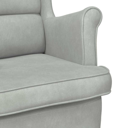 Poltrona Grigio chiaro 71 x 92 x 91 cm Velluto