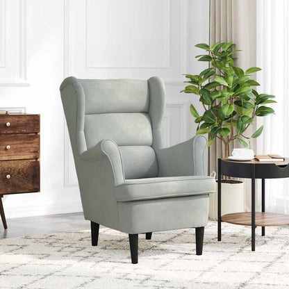 Poltrona Grigio chiaro 71 x 92 x 91 cm Velluto