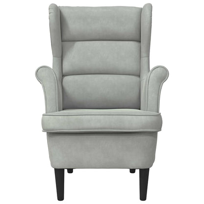 Poltrona Grigio chiaro 71 x 92 x 91 cm Velluto