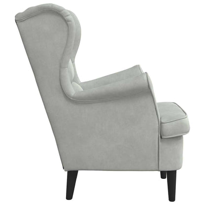 Poltrona Grigio chiaro 71 x 92 x 91 cm Velluto
