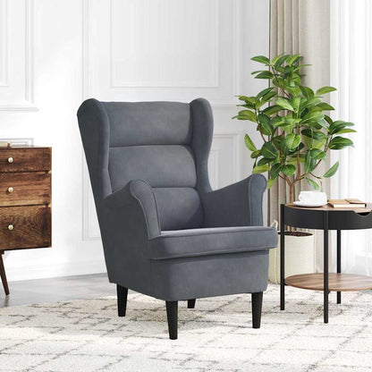 Poltrona Grigio scuro 71 x 92 x 91 cm Velluto